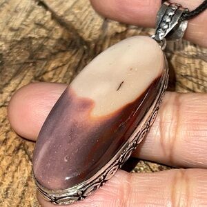 Burgundy Mookaite Jasper Pendant 2 1/2”